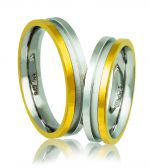 White gold & gold wedding rings 4.8mm (code AC5)